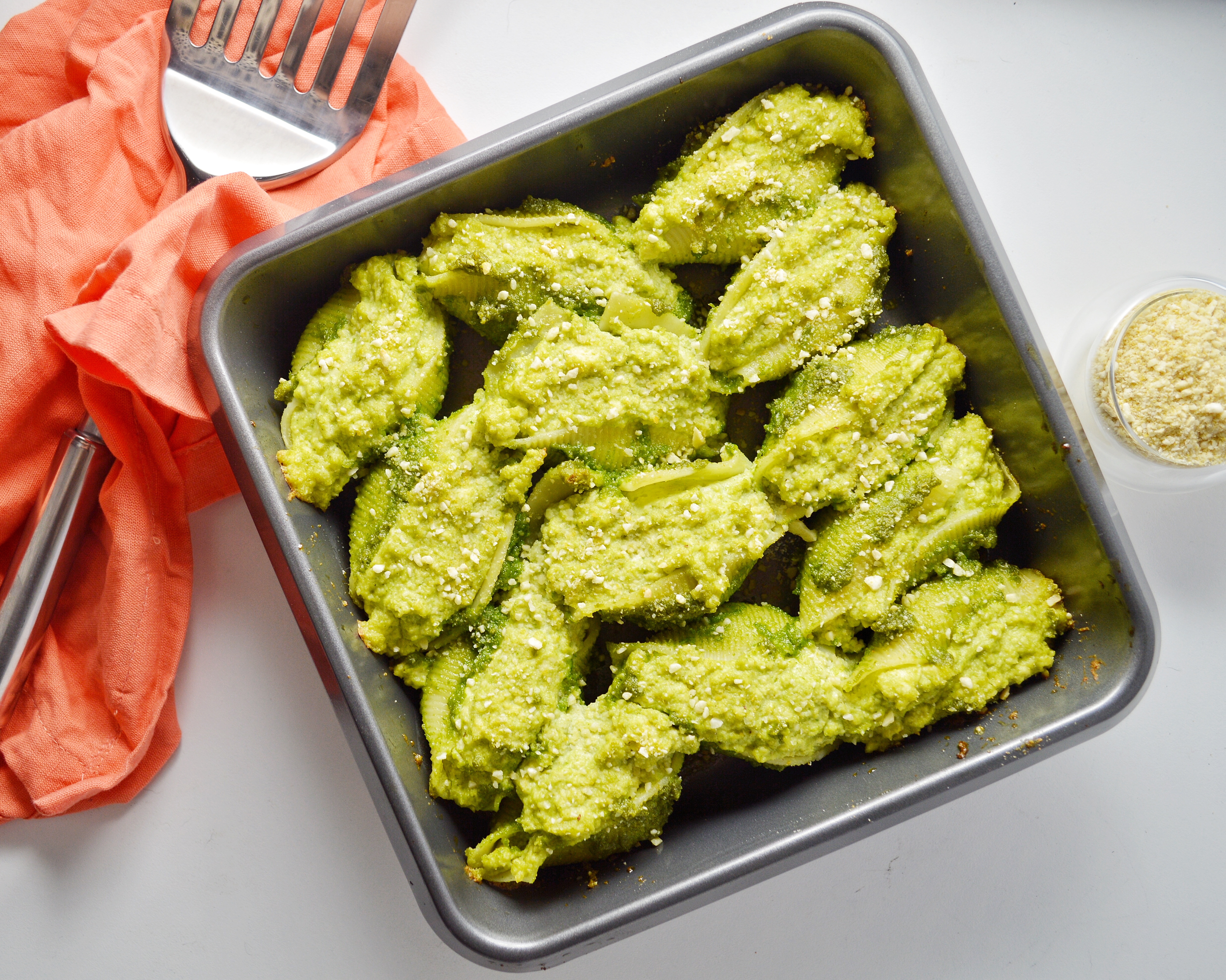 Vegan Ricotta Stuffed Shells with Creamy Pesto - This Savory Vegan