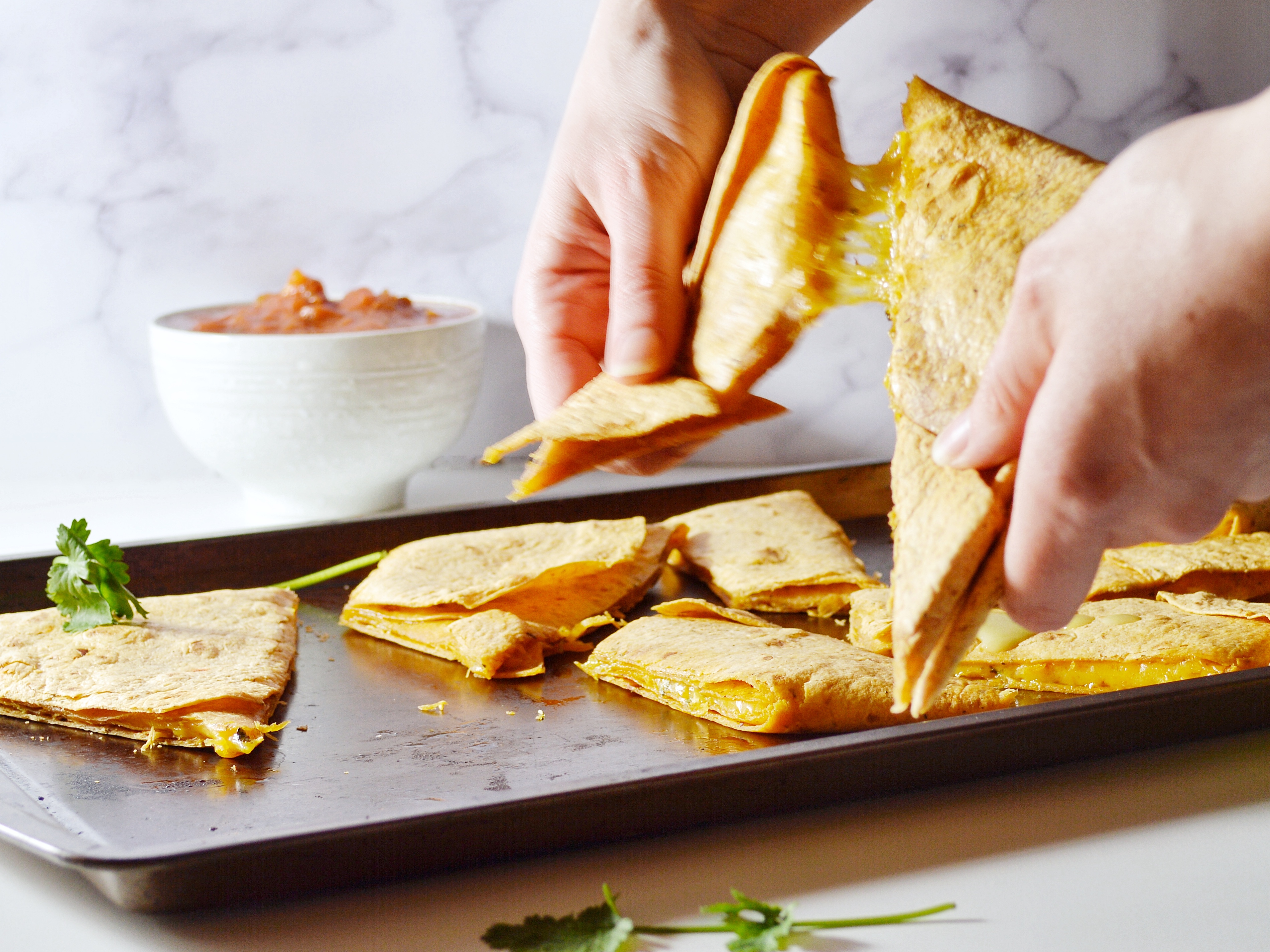 Vegan Sheet Pan Breakfast Quesadillas - Make It Dairy Free